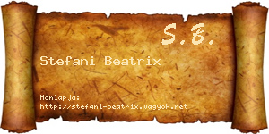 Stefani Beatrix névjegykártya